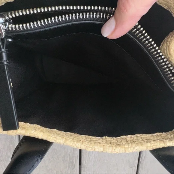 ✨ MARC JACOBS Raffia Mini Tote | Straw + Black Leather | Crossbody NWOT - Picture 7 of 15
